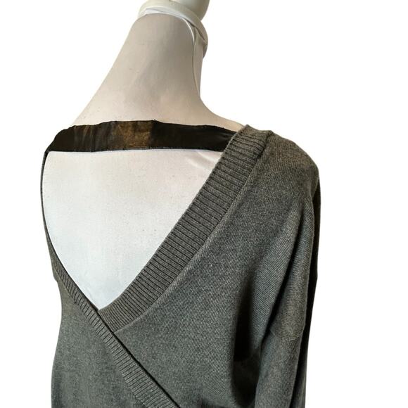 Laundry Sweater Dress Womens Size S Gray Blouson Cutout Back Mini Stretch Soft - Picture 5 of 11